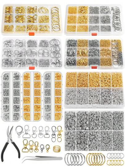 Keychain Making Kit, Keychain Clip Large Key Ring For Jewelry Making, DIY Keychain Crafts Supplies Key Chain Hooks, Lobster Clasps Mobile Phone Decoration Accessories