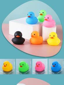 10/20/30pcs Pack Solid Color Squeeze Squeaky Cute Little Duck PVC Plastic Floating Water Pool Toys, Stress Relief & Party Favors, Suitable For All Seasons,Mini Rubber Ducks,Summer Toy,Water Squishy