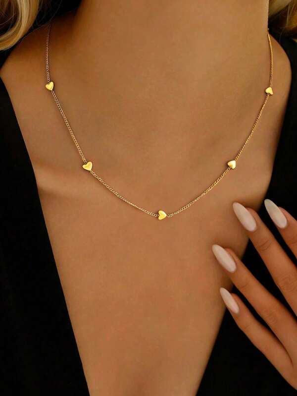 1pc Exquisite Heart Necklace Ladies Jewelry Gifts For Women 925 Sterling Silver Lucky Heart Shape Jewelry Suitable For Daily Wear Christmas New Year Valentine's Day Holiday Gift