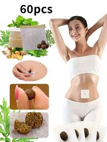 50pcs Herbal Belly Button Patches, Abdominal Care Patches, Mugwort Pill Body Care Patches, Unisex, Natural Ingredients, Suitable For Daily Body Care, A Must-Have For Home And Travel, Easy To Use, And Shape A Perfect Body. - Multicolor - View 10