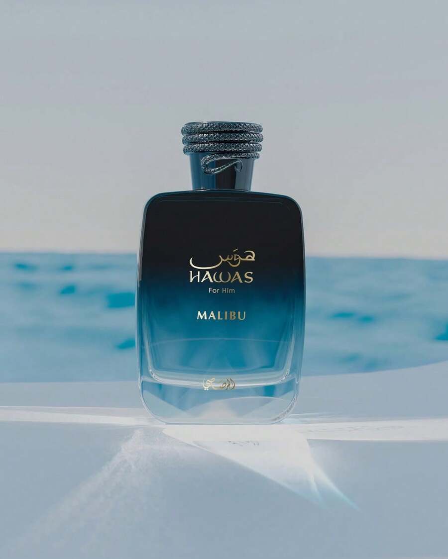 Rasasi Hawas Malibuu Eau De Parfum For Men 100ml – Fresh Aquatic Citrus & Woody Notes – Perfect For Autumn Adventures, Beach Memories & Daily Confidence – Long-Lasting Masculine Scent For Work, Travel & Casual Days - Tươi - Xem 1