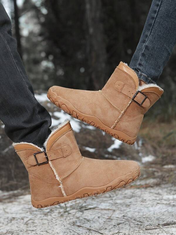 زوج من بوت الثلج للأطفال، بوت مراهقين سميكة ودافئة للشتاء، بوت سفر خارجية جديدة مانعة للانزلاق، بوت قصيرة دافئة وعصرية للطلاب من الأولاد والبنات