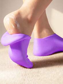 1pair Silicone Gel Moisturizing Socks For Foot Care, Prevent Cracking,Remove Dead Skin,Protective And Elastic Foot Care Socks