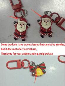 20/10/5/1pc圣诞快乐钥匙扣，圣诞钥匙扣配圣诞老人，姜饼人，圣诞袜，驯鹿，雪人，圣诞树，铃铛图案，节日派对礼物分发，派对小礼物Q - 彩色 - 查看 4