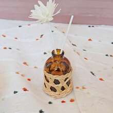 1pc 50/100ml Retro Grass Weaving Glass Diffuser Bottle - Transparent, No-Flame Required, Ideal For Home Freshness, Rattan Reed Diffuser, Diffuser For Home, Ideal Decor Gift For Christmas & New Years