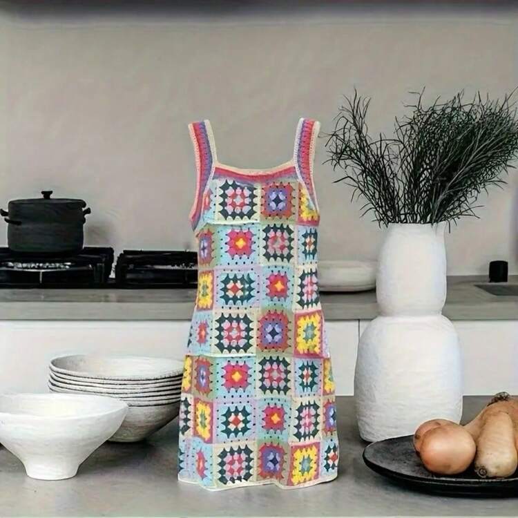 2/20 Peças Quadrados Florais Tecidos à Mão - Cores Mistas Vibrantes, Padrões Florais Intrincados, Fio de Alta Qualidade, Adequado para Decoração de Suéter, Decoração Doméstica, Embelezamento de Roupas e Almofadas de Aquecimento, Itens Decorativos Feitos à Mão, Padrões Decorativos, Tecelagem Artesanal, para Cobertores, Lenços, Capas e Quadrados de Crochê - Kit de Artesanato Completo para Iniciantes e Especialistas, Bolsa de Crochê com Flores, Flores de Crochê - Multicolorido - Visão 8