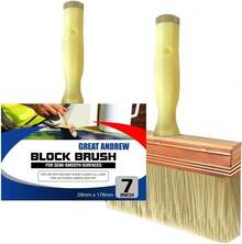 P&H   7 Inch Deck Stain Brush, Deck Paint Brush, Wide Large Brush For Staining Wood Wall Fence, Lime Wash Paint Brush Applicator For Smooth Rough Textured Surfaces, Home Repair Painters Tools - 2 PCS, 3-iNCH - View 10