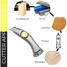 Titan Utility Knife With Fixed Blade, Roofing Cutter, Belt Clip, Carpet Cutter, 3 Extra Blades, Silver,24011118 - Multicolor - View 2