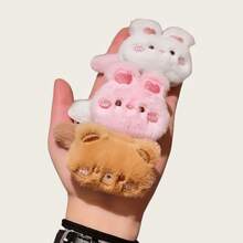 3 piezas Pinzas para el cabello de animales de peluche lindos, Pinzas para el cabello de caimán grandes, Accesorios para el cabello de mujer, Accesorios de invierno para mujer