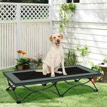 KOKILA Cama Elevada para Perros Grandes 116x60x25cm: Marco de Acero Resistente, Protección Articulaciones, Fácil Armado sin Herramientas + Almacenamiento con Bolsa,la mamá perruna o los dueños de perros en cualquier ocasión como Navidad o cumpleaños.¡Perfecta para viajes, campamentos o cualquier aventura fuera de casa! ¡Llévala contigo fácilmente dondequiera que vayas - Gris - Ver 3