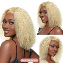 8-14 Inch Blonde 613 HD Lace Frontal Wig 13x4 Curly Wigs Deep Wave Human Hair Wig 200 Density 13x4 Transparent Lace Wig PrePlucked For Women - S613 - 查看 3