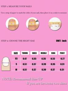 10片Y2K手工按压式美甲贴片，杏仁形假指甲，粉色花朵按压式美甲贴片，法式黄边按压式亚克力美甲贴片，金色圆点和海星装饰设计，1个指甲锉和1个指甲胶贴套装，送给女孩、妈妈和女性的礼物，美白美甲套装，可卸除假指甲，适合节日、派对、约会和日常佩戴的美甲用品 - 黃色 - 查看 4