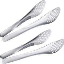 2 Pieces  Stainless Steel Barbecue Tongs ( Silver) Optional, Kitchen Tongs, Food Tongs, Bread Tongs, Steak Tongs, Korean Barbecue Tongs, Long Handle  Barbecue Tongs, Corrosion-Resistant And Non-Deformable - Silver - View 8