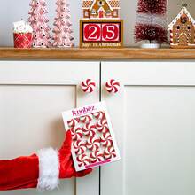 12PCS Of Decorative Door Handle Covers - Red Mint - Flexible Hardware Decoration, Suitable For Holidays/Winter/Christmas/Valentine's Day, Kitchen/Bathroom/Dressing Table/Home - Multicolor - View 5