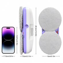 PuRuiKai Smart Window Cleaning Robot, Twin Turbo & Dual Auto-Spray Window Cleaner With AI Path Planning, Frame Edge Detection, M8, White Purple - White - View 5