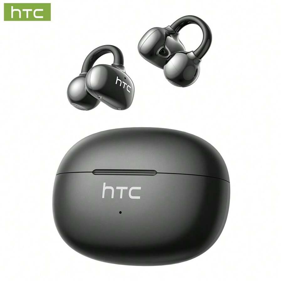 HTC NE55 AI 耳夾式翻譯耳機 - 支援 135 種語言即時翻譯,長效電池續航,高保真音質,適用於運動與旅行場景,商務人士、語言學習者與旅行者的理想選擇 - 黑色 - 查看 1