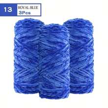 3 件套豪华天鹅绒纱线套装 - 柔软涤纶雪尼尔纱线，适用于 DIY 针织和钩编，有白色、米色、蓝色、棕色、紫色、绿色、黑色、灰色可供选择