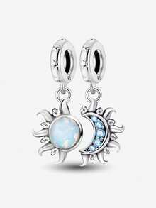 1个镀银可爱女孩太阳镜吊坠，适合DIY手链和女士饰品