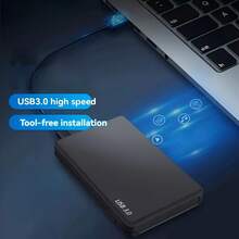 4TB 2TB Portable Hard Drive External Hard Drive 4TB 2TB USB 3.0 Data Transfer External Hard Disk Compact Minimalist Design, Compatible With Laptop Desktop - Reliable Storage For Students, Professionals, Portable Storage Sleek Design Compact Hard Drive - 2TB - View 4