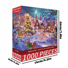 1000片拼图玩具，尺寸70厘米*50厘米，油画风景卡通图案，成人减压，装饰艺术品，适合万圣节、圣诞节、生日礼物