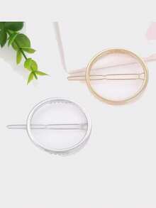 1个优雅圆形锌合金发夹，发饰 - 彩色 - 查看 6