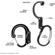 HEROCLIP Mosquetn con Clip y Gancho Mediano para Camping Mochila Maletas y Organizacin de Cochera Negro Durable y Prctico - Naranja + M + 1 paquete - Ver 6