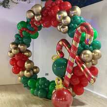 1 件/4 件超大 59 英寸拐杖糖气球 - 巨型圣诞装饰（粉色、绿色、金色、青色） - 室内/室外使用、生日、新年派对装饰 - 无需电源，用泵轻松充气 - 节日派对用品、糖果主题圣诞装饰、条纹图案、优质材料、节日气氛、活动装饰、可重复使用 - 彩色 - 查看 10