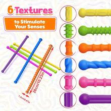 Sensory Elastic Rope Toys, 6-Piece Set, Textured Sensory Toys For Restlessness, Calmness, And Travel - Màu sắc hỗn hợp - Xem 6