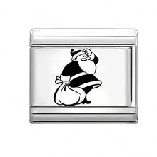 1 Stück individuell gestaltbares DIY italienisches modulares Armband, mit Weihnachtselementen, geeignet für Weihnachten, Neujahr, Halloween, Valentinstag, Weihnachtsstil, charmantes Design, Edelstahl Schmuck, Weihnachts- & Halloween-Essentiell, lokal, praktisch & modisch, Weihnachtsdekoration, Party-Outfit-Anleitung, Weihnachtsgeschenkzubehör, Weihnachtshaus-Atmosphäre, Halloween-Accessoires, geeignet als Partygeschenke für Freunde/Familie/Paare, Retro-Botanik-Stil, elegantes schwarzes Design, stabiler Herbstfarbton