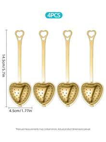 10 pezzi Infusore da tè a forma di cuore in acciaio inossidabile, filtro da tè a forma di cuore con manico lungo, pallina da tè, strumento per preparare il tè in ufficio, strumento per immergere condimenti, adatto per infusione di tè in foglie e tè di fiori, sacchetto per condimenti bolliti