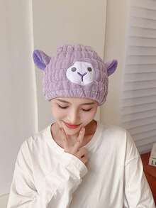 Gorro de secado de cabello con diseño de pato, unicornio o conejo, de estilo de dibujos animados y lindo, absorbente y de secado rápido para mujeres, turbante súper suave, adecuado para cabello largo y corto, accesorio ideal para el baño - Multicolor - Ver 4