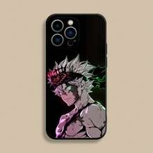Custodia per telefono compatibile con Asta Black Clover, adatta per modelli 17, 16, 15, 14, 13, 12, Pro, Max, Plus, E, SE4, Air, Mini, in morbida cover nera