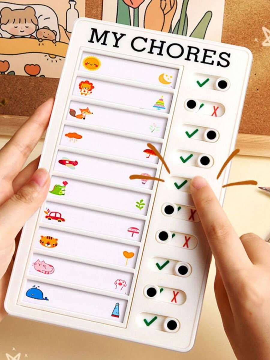 Reusable Detachable Weekly Planner Board And Self-Discipline Punch Card - PVC Habit Training Organizer With Replaceable Blank To-Do List Cards, Daily Study And Reading Schedule, Attendance And Task Time Cards, Chore List, Timed Study Plan And Home Routine Tracker; Portable Detachable Cardboard Student Planner