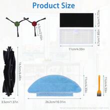 Parts Tikom L9000, L8000, Lubluelu SL60D, HONITURE Q6 SE, Laresar L6 Nex Robotic Vacuum Cleaner - Spare Accessories - 1 Main Roller 8 Side Brushes 4 HEPA Filters 4 Mop Pads And 1 Brush - L9000 替換零件 - 查看 3