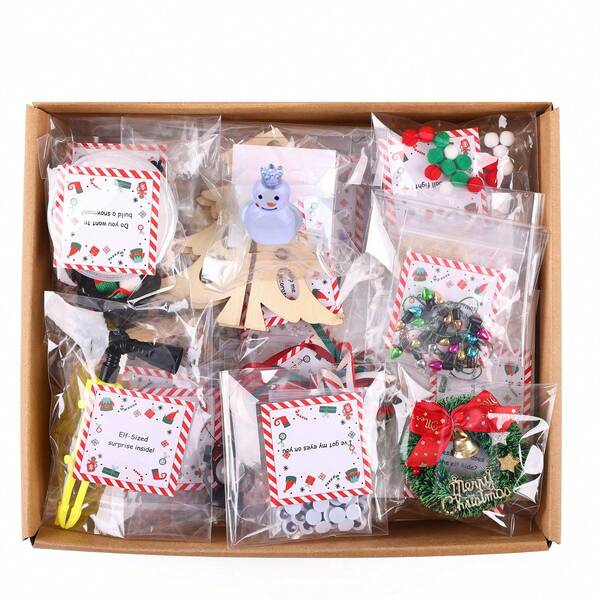 12/24 Days Christmas Elf Magic Gift Advent Calendar, Halloween Miniature Creative Festival Game Props, DIY Christmas Surprise Gift