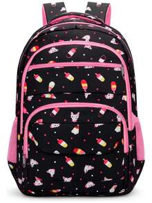 Girls' School Backpack, Reinforced Padded Youth Bag - màu đen - Xem 1