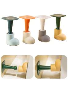 Conjunto de 3 batentes de porta fofos em formato de pezinho, que evitam que o bebê esbarre em você e trazem mais diversão ao quarto. Feito em PP , este batente de porta autoadesivo é fácil de instalar sem precisar furar. (Há um furo de injeção na lateral do produto; caso isso seja um problema para você, não compre.) - Multicolorido - Ver 1