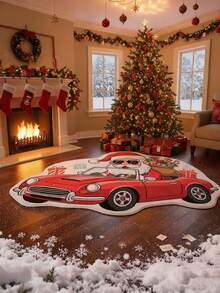 1pc Christmas Car Decorative Carpet, Christmas Carpet, Christmas Gift, Christmas Decor, Bedroom Decor, Small Rug, Carpet, Home Decor, Living Room Carpet, Living Room Small Rug, Bedroom Carpet, Living Room Home Decor, Outdoor Carpet, Washable Plush Carpet, Thick Carpet, Fluffy Carpet, Autumn/Winter Carpet