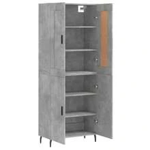 Highboard Betongrau 69, 5x34x180 cm Holzwerkstoff