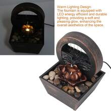 Zen Water Fountain Decoration For Home Desktop With Pebble Design | Small Circulating Water Feature Decoration Water Humidifier Christmas Home Decoration Gift,Relax With The Sound Of Natural Flowing Water - Nhiều màu - Xem 7