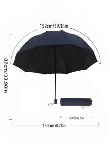 1 Pieza Paraguas plegable grande a prueba de viento y agua con protección solar - Diseño reforzado, de doble propósito y compacto, paraguas plegable triple, protección UV, adecuado para negocios, viajes, estudiantes y parejas - Protección contra el viento y la lluvia, paraguas a prueba de lluvia y viento, de viaje