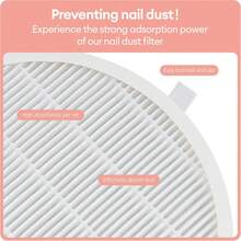 Foreverlily Nail Dust Collector Filters For 550PA Nail Dust Cleaner With Powerful Suction Extractor Fan - White - View 4