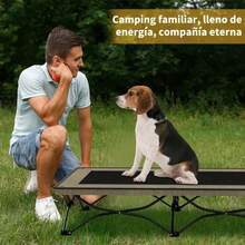 Cama Elevada para Perros Razas Extragrandes 116x60x25cm: Soporta 50kg/110Libras, Marco de Acero Antideslizante, Protección,la mamá perruna o los dueños de perros en cualquier ocasión como Navidad o cumpleaños. ¡Perfecta para viajes, campamentos o cualquier aventura fuera de casa! ¡Llévala contigo fácilmente dondequiera que vayas! - Marrón - Ver 10