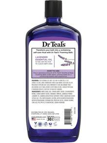 Baño Espumoso Dr Teal's con Sal Epsom Pura, Calma y Sueña con Lavanda, 34 fl oz (Paquete de 4) (El Empaque Puede Variar) - 1 - Ver 7