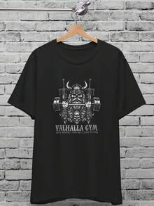 Vikings Valhalla Gym Multicolor Uni T-Shirt For  & Wo, Viking Shirt, Gym Workout Shirt, Fitness Bodybuilding Top, Norse Mythology Gift - 風格28 - 查看 1