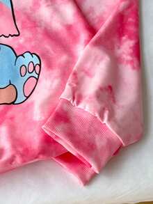 Girls Rabbit Print Hooded Long Sleeve Sweatshirt, Autumn/Winter