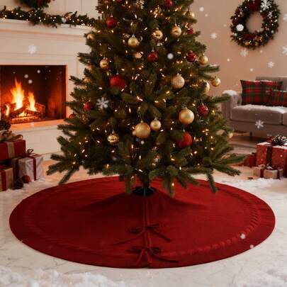 A Christmas Tree Skirt, Knitted Tree Skirt, Christmas Tree Decoration, Christmas Decor, Home Decor Christmas Decorations Room Decor Winter