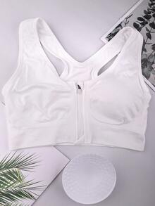 6-Pack Plus Size Women's Wire Free Bra, Posture Correction Solid Color Seamless Sports Bra, Breathable Comfortable Yoga All-Day Wear, Summer Plus Size - 彩色 - 查看 6