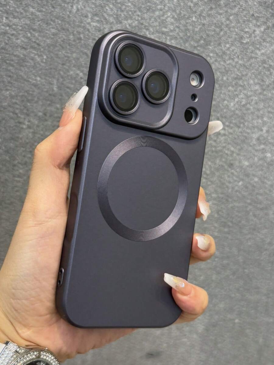 防震磁吸时尚磨砂软壳手机壳，兼容 17 Pro Max、17 Pro、17 Air、17、16、15、14 Plus、13、12、11 Pro Max，玻璃镜片，支持无线充电，专业礼品