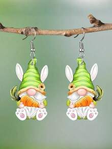 Pendientes creativos de gnomos navideños, pendientes de gnomos de copa de vino de acrílico para Navidad y Halloween, pendientes navideños únicos, adecuados para usar en Navidad, Año Nuevo, regalos de Navidad y Año Nuevo